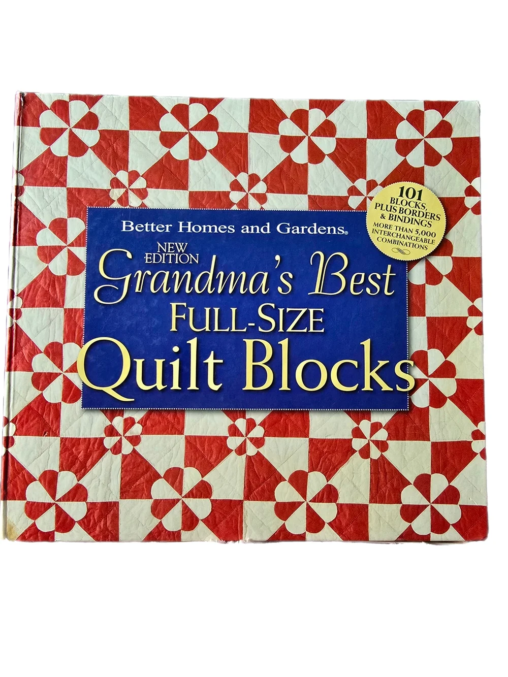 Vintage Quilting Pattern Library- 101 Full-Size Quilt Blocks Book-Hardcover-GUC
